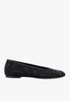 Burberry Ekd Openwork Ballet Flats In Black