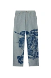 Burberry Ekd Oversized Fit Jeans In Denim Blue