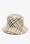 Burberry Ekd Patch Checked Bucket Hat