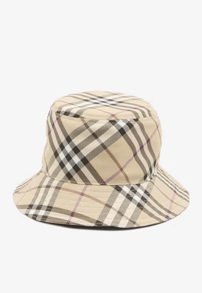Burberry Ekd Patch Checked Bucket Hat