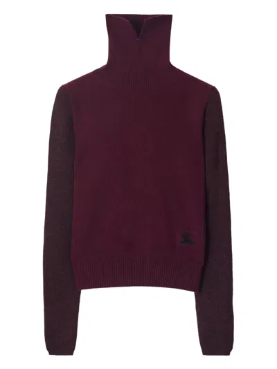 Burberry Ekd-patch Roll-neck Sweater In Red