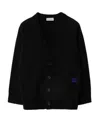 Burberry Ekd-patch Wool Cardigan In Black