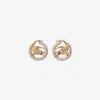 Burberry Ekd Pavé Hoop Earrings In Gold/clear