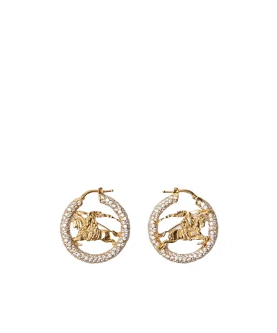 BURBERRY EKD PAVÉ HOOP EARRINGS