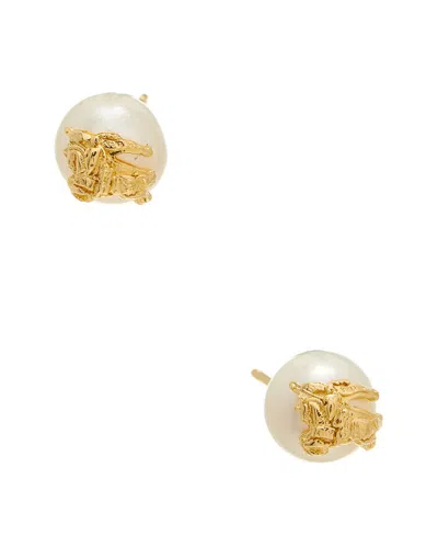 Burberry Gold Sphere Pearl Stud Earrings