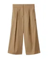 Burberry Ekd Pleated Cotton Trousers In Nude