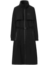 Burberry Ekd Print Belted Parka In Schwarz
