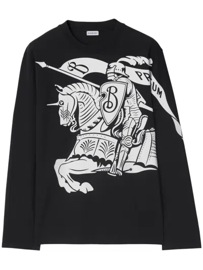 Burberry Ekd Print Cotton Sweatshirt In Black