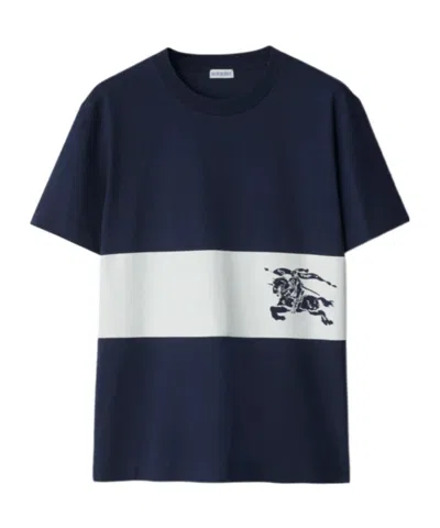 Burberry Ekd-print Cotton T-shirt In Storm Color