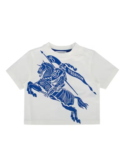 Burberry Babies' Ekd-print Cotton T-shirt In White