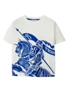 Burberry White T-shirt For Baby Boy With Print In Weiss