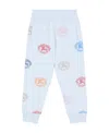 Burberry Ekd-print Cotton Track Pants In Blue