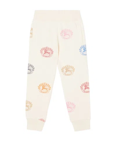 Burberry Ekd-print Cotton Track Trousers In White