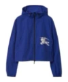 Burberry Cropped Nylon Jacket In Blue
