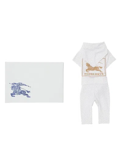 Burberry Babies' Ekd-print Gift Set (set Of Three) In White