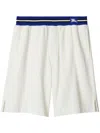 Burberry Ekd-print Terry-cloth Shorts In White