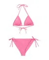 Burberry Ekd-print Tie-fastening Bikini In Pink
