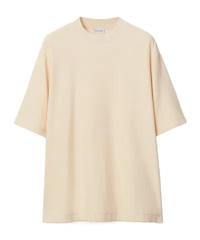 Burberry Ekd-print Towelled T-shirt In Nude