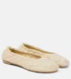 Burberry Sadler Quilted Leather Ballerina Flats In Beige