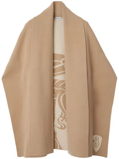 Burberry Ekd Wool And Cashmere Blend Cape In Cracker