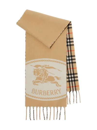 Burberry Ekd Reversible Scarf In Brown