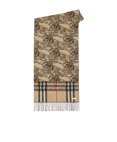 Burberry Ekd Reversible Scarf In Nude