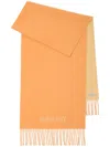 Burberry Double-sided Logo Cashmere Scarf In Orange