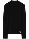 Burberry Ekd Ribbed Wool Jumper In Black