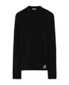 Burberry Ekd Ribbed Wool Jumper In Black