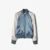 Burberry Ekd Satin Pilot Jacket In Flood