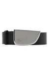 BURBERRY BURBERRY EKD SHIELD BUCKLE LEATHER BELT