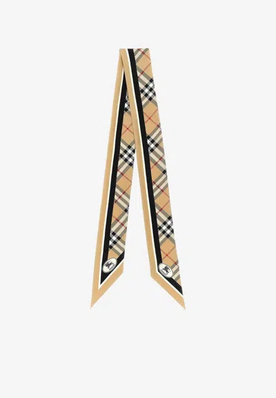 Burberry Ekd Silk Bandeau Scarf In Beige