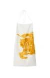 Burberry Equestrian Knight Silk-blend Dress In Sunflower