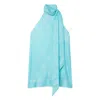 Burberry Ekd Silk Scarf Halterneck Top In Blue