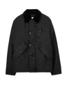 Burberry Ekd Single-breasted Cotton Jacket In Black