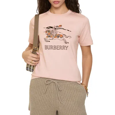 Burberry Ekd Sketch Cotton T-shirt In Pink
