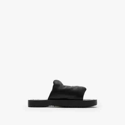 Burberry Knight Slab Padded Slide Sandals In Black