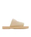Burberry Ekd Slab Slides In Nude