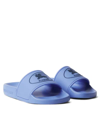 Burberry Ekd Slides In Blue