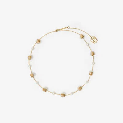 BURBERRY BURBERRY EKD SPHERE PEARL NECKLACE​
