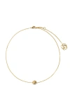 Burberry Ekd Sphere Pearl Solitaire Necklace In Gold/pearl