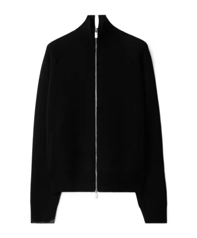 Burberry Black Mirrored Horse Wool Blend Track Jacket