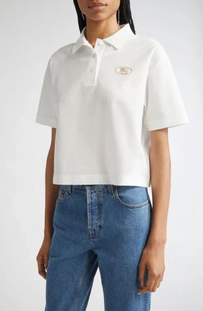 Burberry Ekd Stamp Crop Cotton Piqué Polo