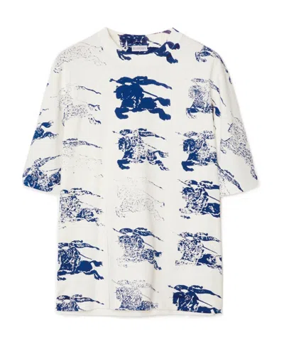 BURBERRY BURBERRY EQUESTRIAN KNIGHT PRINTED CREWNECK T-SHIRT