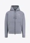 Burberry Hooded Cotton Sweatshirt Kangaroo Pockets In Gray