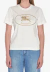 Burberry T-shirt In Cotone Con Knight Stamp