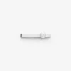 Burberry Ekd Stamp Tie Bar In Silver