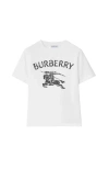Burberry Kids'  Ekd Stretch Cotton T-shirt In White