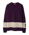Burberry Purple Ekd Stripe Long Sleeve T-shirt In Black