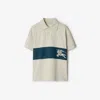 BURBERRY BURBERRY EKD STRIPE COTTON POLO SHIRT